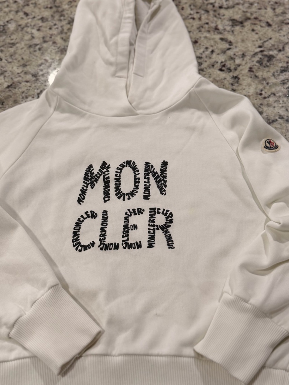 Moncler White Logo Graphic Sweatshirt